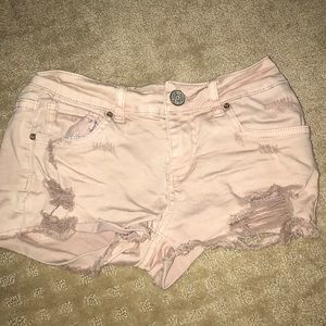 RSQ light pink ripped shorts